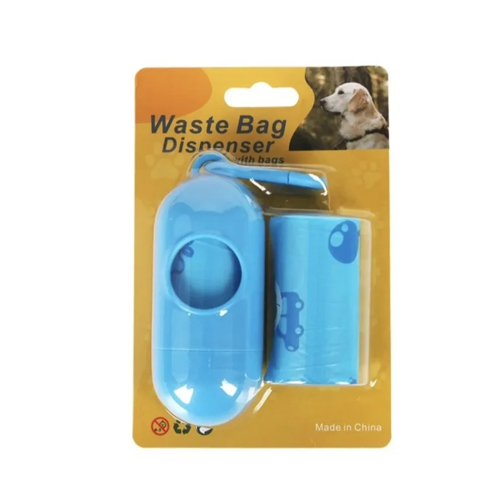 Pets Accessories, Blue Towel, and Two Dog Waste Bag with Dispenser